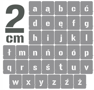 Šablóna maľovanie stenu - Maľovacie šablóny, malé písmená 2 cm /opakovane použiteľné /
