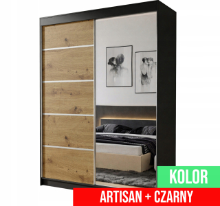 Šatníková skriňa do študenskej izby - Priestranný šatník pre detskú izbu 234 cm biela šedá