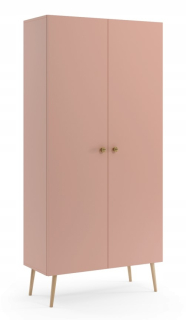 Šatníková skriňa do študenskej izby - Boho Škandinávsky šatník 87 cm dub 5 prírodných ruží