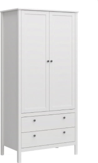 Šatníková skriňa do študenskej izby - Dva veko -horár biele šatník s zásuvkami pre showroom Ole
