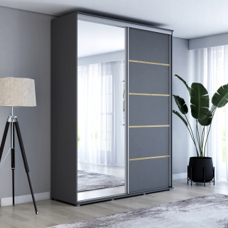 Šatníková skriňa do študenskej izby - Šatník Maja 1 Alu Sliding Mirror 190x242