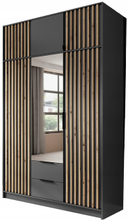Šatníková skriňa do študenskej izby - Wardrobe Nellie I, Lamele, Artisa, Gray, Black155/250