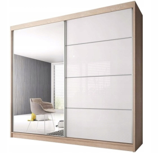 Šatníková skriňa do študenskej izby - Mesito Set šatník 200 cm + hrudník 150 cm Sonoma