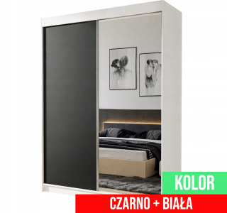 Šatníková skriňa do študenskej izby - Posuvná skriňa so zrkadlom 180 cm Priestranná šatníková skriňa