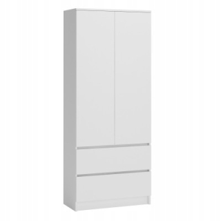 Šatníková skriňa do študenskej izby - Šatník SS-90 90 x 180 x 50 cm biela zásuvka