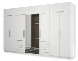 Šatníková skriňa do študenskej izby - 360 cm šatníka oblečenia s dvoma zrkadlami moderné