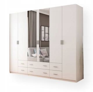 Šatníková skriňa do študenskej izby - Odevný šatník otvoril 240 cm biely.