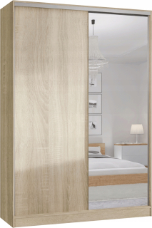 Šatníková skriňa do študenskej izby - Venexes 2d 100 x 250 + zrkadlo - Sonoma Oak