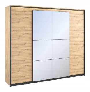 Šatníková skriňa do študenskej izby - Šatník pre spálňu Quant QS-05 Oak Artisan, čierny