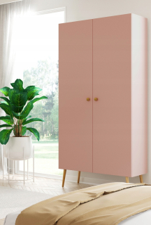 Šatníková skriňa do študenskej izby - Škandinávsky šatník s dvoma hranicami v štýle boho 100 cm