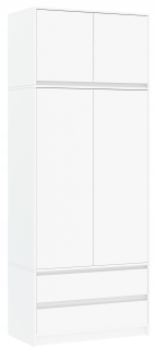 Šatníková skriňa do študenskej izby - Šatnícka šatníka 90 cm 2d 2SZ White + B-9N Extension