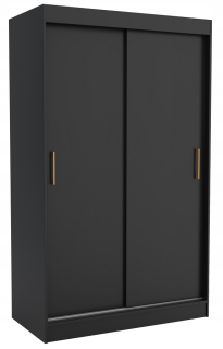 Šatníková skrina - Šatník Emma Wardrobe 100 cm rukoväť čierneho zlata