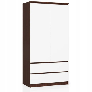 Šatníková skriňa do študenskej izby - Mládežnícka šatníka Wenge White 90 cm poličková tyč