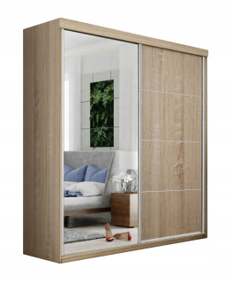 Šatníková skriňa do študenskej izby - Barcelona posuvná šatníka plus B-23 200 Sonoma Oak