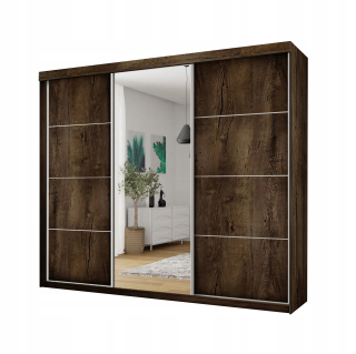 Šatníková skriňa do študenskej izby - 3D2L šatníka Lugo 160 cm biely lakobel + zrkadlo