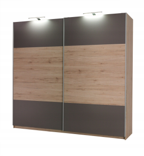 Šatníková skriňa do študenskej izby - Posuvné šatník Dione LED osvetlenie 225x211x63cm