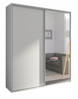Šatníková skriňa do študenskej izby - Posuvná šatníka Grande 204x244 cm s vysokým zrkadlom