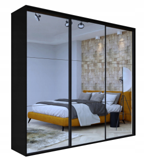 Šatníková skriňa do študenskej izby - Veľký posuvný šatník so zrkadlom 250 cm - 250x215x58