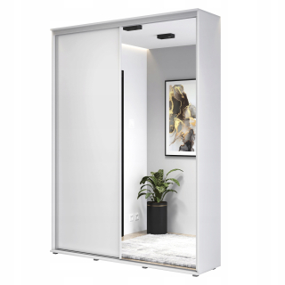Šatníková skriňa do študenskej izby - Zuza posuvná šatníka i 120x242x45 vysoká, biela