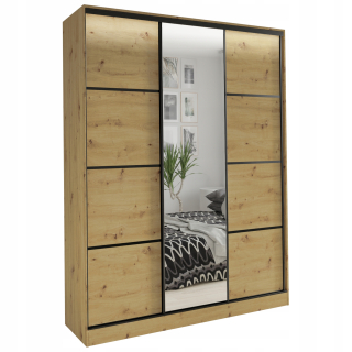 Šatníková skriňa do študenskej izby - Posuvná šatníka so zrkadlom 150 cm podkrovia remeselníka
