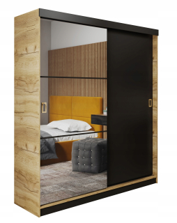 Šatníková skriňa do študenskej izby - Šatník s 90 cm 2d 2SZ - biela -grafitovaná šedá