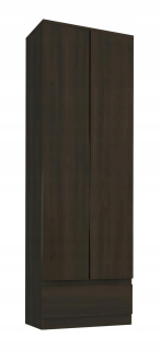 Šatníková skriňa do študenskej izby - Knižnica v šatníku 60 cm zásuvka BB-4 Wenge