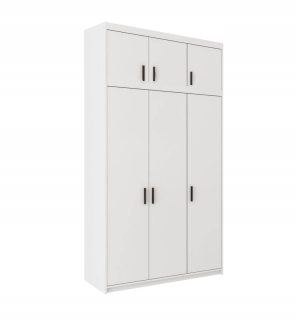 Šatníková skriňa do študenskej izby - Šatníková skriňa s nadstavcom 133/245cm RUMBA Dub sonoma biela