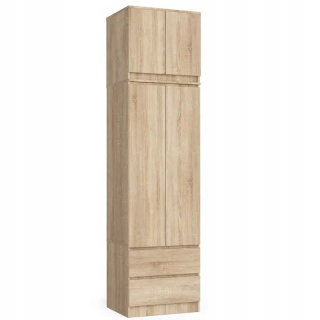 Šatníková skriňa do študenskej izby - Šatník so 60 cm hviezdou - Sonoma Oak