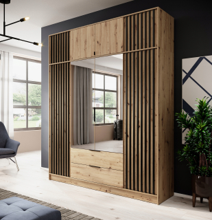 Šatníková skriňa do študenskej izby - Šatník so zrkadlom Extensor 206 cm Niko 3