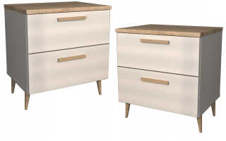 Nočný stolík - Škandinávsky nočný stolík 2 PCS Noah White
