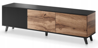 Skrinka pod TV - Sonoma Oak Desk, Black Fronts 100x50 cm