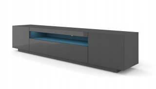 Skrinka pod TV - RTV kabinet 200 cm grafit s LED
