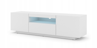 Skrinka pod TV - RTV kabinet Aura 150 cm Universal White Mat s LED