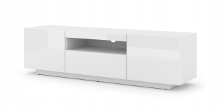 Skrinka pod TV - RTV kabinet Aura 150 cm univerzálny biely lesk