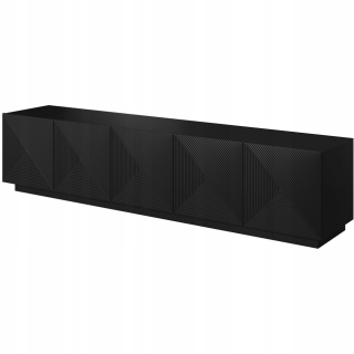 Skrinka pod TV - RTV kabinet Asha 200 cm čierna podkrovia