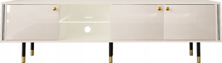 Skrinka pod TV - Kabinet RTV Cristal 03 180x40 biely lesk+LED Meg