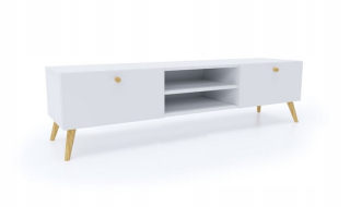 Skrinka pod TV - Elegantný 140 cm štýl bieleho skandi