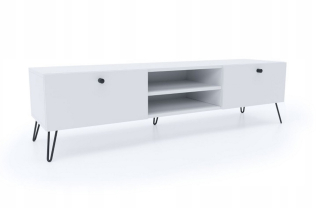 Skrinka pod TV - Elegantná skrinka RTV 160 cm biely podkrovie zásuviek