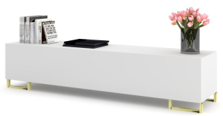 Skrinka pod TV - TV skrinka Komoda Simply Golden Legs White Matt 180
