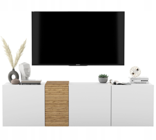 Skrinka pod TV - RTV kabinet podkrovie zásuviek rtv podkrovia biela rohož 160 cm