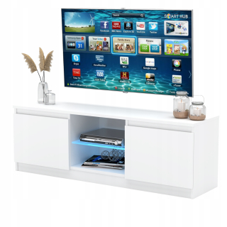 Tv stolík do obývačky - Kabinet Mexicek RTV 120 cm zasnežená biela