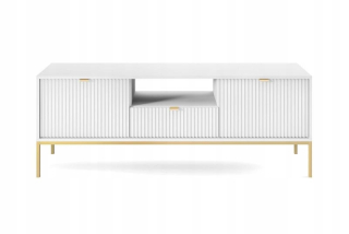 Skrinka pod TV - RTV Cabinet Nova 154 Glamour White Zlaté nohy