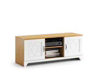 Skrinka pod TV - Šatník 2d1p kabinet biela-Sonoma 85 cm kreslenie