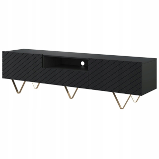 Skrinka pod TV - RTV skrinka Scalia Niche Black Mat Zlaté nohy