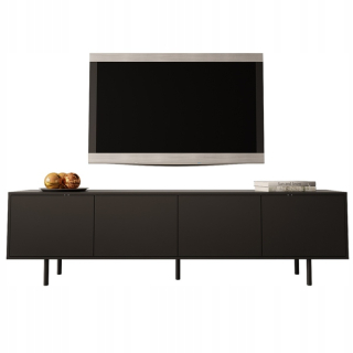 Skrinka pod TV - RTV Cabinet Black Mat Nero 200 cm 4d bez rukoväte