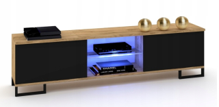 Skrinka pod TV - Kabinet RTV pre televíziu Gloria Oak Golden Craft Lof Led
