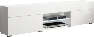 Skrinka pod TV - Skrinka RTV pre televíziu s zásuvkami 180 cm biela