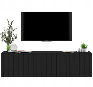 Skrinka pod TV - Závesný glamour skrinka Glamour hrudník zásuviek rtv čierna 150 cm
