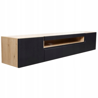 RTV Cabinet Hanging Loftia 200 cm Artisan Black Mat