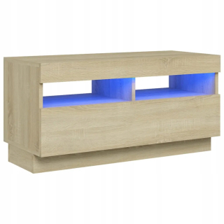 Skrinka pod TV - Televízna skrinka s LED osvetlením, Sonoma Oak, 80x35x40